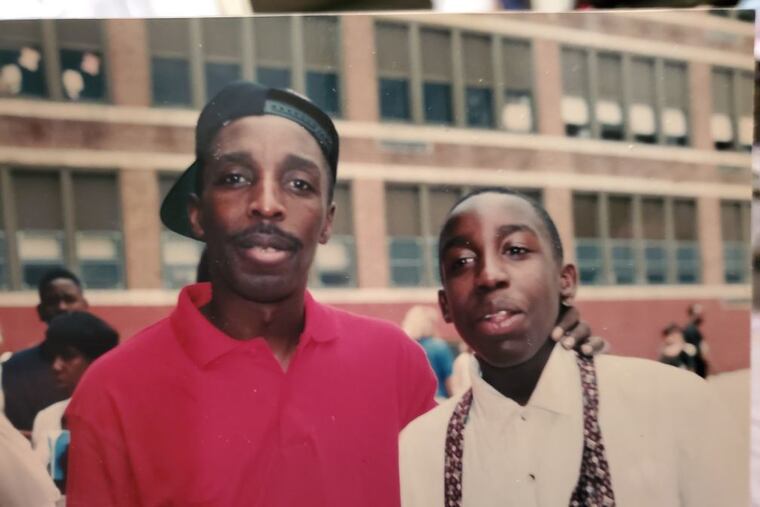 Greg Wright at his son's eighth-grade graduation.