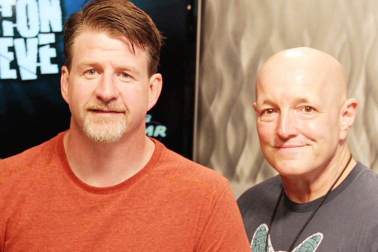 Blessed with great complexions for radio: Preston (left) and Steve.