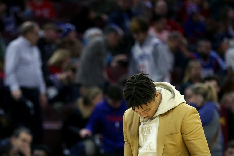 Markelle Fultz during Friday's game against the Cavaliers.