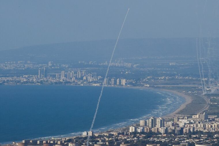Israeli Iron Dome air defense system fires to intercept rockets that were launched from Lebanon, in northern Israel, on Monday, Sept. 23, 2024.