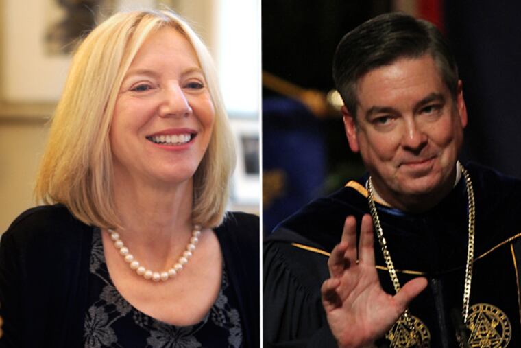 Gutmann, left, and Fry, right, are among 43 university presidents nationally who earn in excess of $1 million. (FILE)