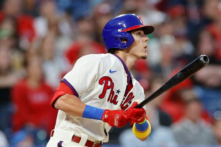 Nick Maton replaces Dalton Guthrie on the World Series roster.