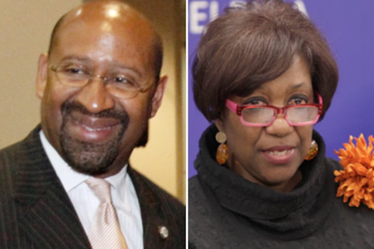 Superintendent Arlene C. Ackerman (right), under fire for keeping Mayor Nutter (left) in the dark on a deal to save full-day kindergarten, apologized but said she was acting to help families. (Staff Photos)