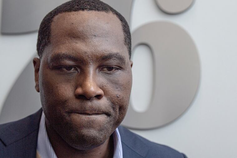 Philadelphia 76ers General Manager and former NBA player, Elton Brand offers his condolences during a brief statement to the media about the crash that took the lives of former Lakers star Kobe Bryant and seven others Sunday. Brand spoke minutes after practice at the Sixers training facility in Camden, N.J. Monday, January 27, 2020.