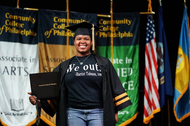 Laila Manigo recently earned her associate degree at the Community College of Philadelphia. She is part of the first graduating class of Parkway Center City Middle College, a Philadelphia School District program that allows students to earn college degrees and high school diplomas simultaneously. Manigo is headed to Temple University to study film.