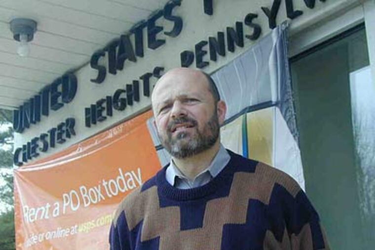Chester Heights postmaster John Russo says growth in his part of Delaware County has led to a threefold increase in customers.