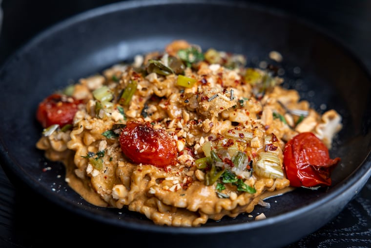 Harissa cashew mafaldine with chimichurri at Rhythm & Spirits.