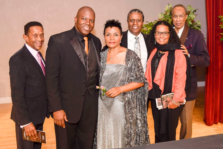 Rickey Laws, Lester Green, Carmen Balthrop, Earl Harvey, Winter Chatman, and Jim Keeler at the 40th-anniversary celebration of Opera North at Arcadia University.