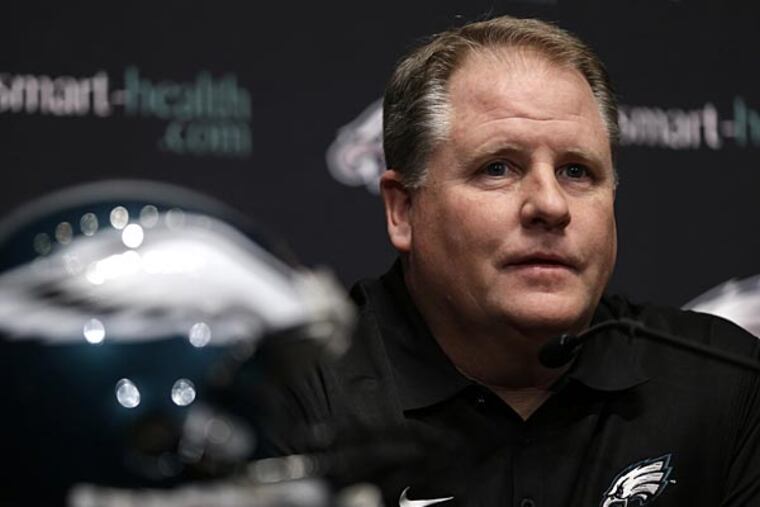 Philadelphia Eagles new head coach Chip Kelly speaks during a press conference at the team's NFL football training facility, Thursday, Jan. 17, 2013, in Philadelphia. (AP Photo/Matt Rourke)