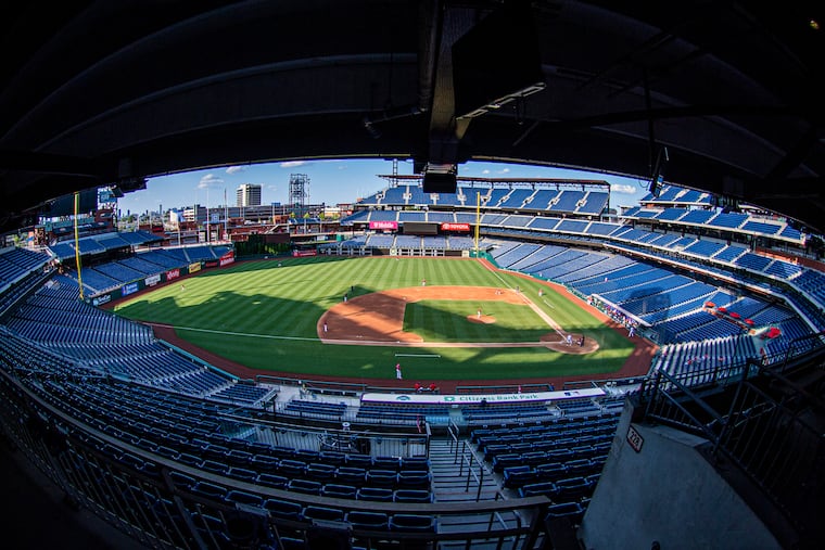 Stadium view of Citizens Bank Park in July 2020. Shadows could be problem at the start or Wednesday's game.