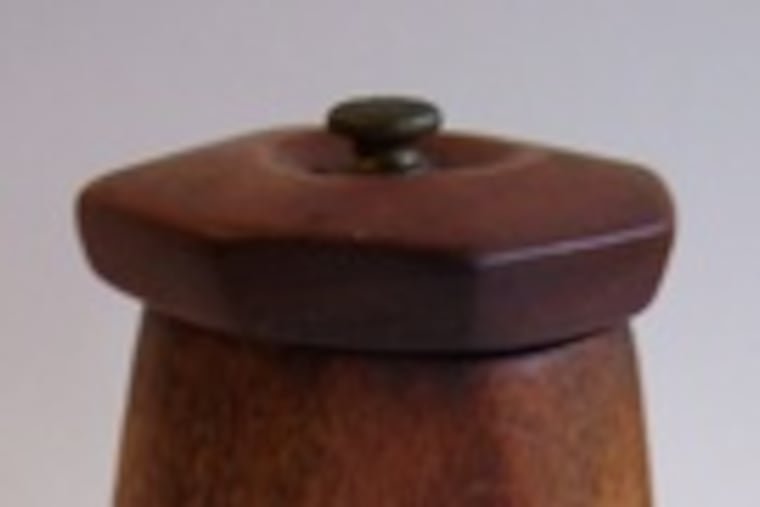 Wharton Esherick's pepper mill, 1945: A squat mahogany peasant.