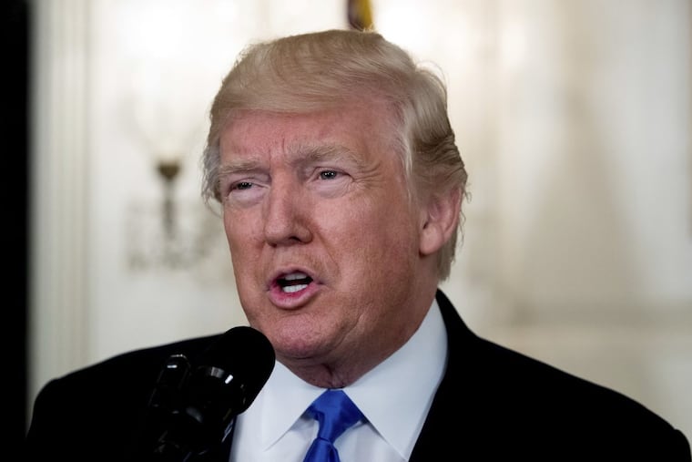 President Trump speaks about the Alexandria, Va., shooting from the White House on Wednesday.