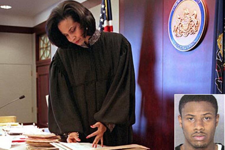 Common Pleas Court Judge Renee Cardwell Hughes is leading a campaign to stamp out witness intimidation. Inset, Dajuan Fuller, accused of posting a threat on Facebook against a witness who testified against one of Fuller's friends. (TOM GRALISH / Staff)