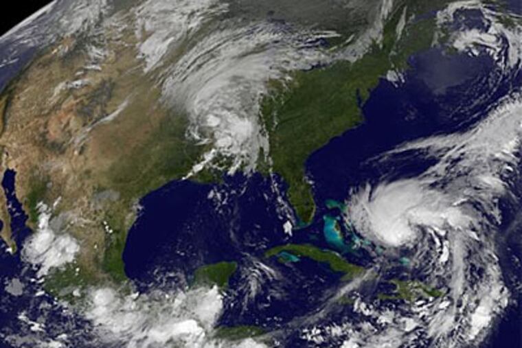Officials from Nassau to South Carolina warned residents to prepare for possible evacuations as it moves north and grows into a hurricane. (AP Photo / NOAA)