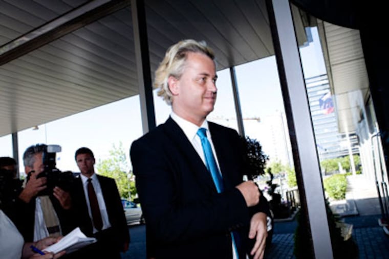 Dutch politician Geert Wilders' speaking invitation at Temple University is being protested by the Muslim students association. (AP Photo/ Nanna Kreutzmann/ POLFOTO)