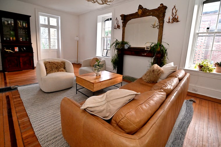 The parlor on the first floor of Giordano and Saylor's home. 
