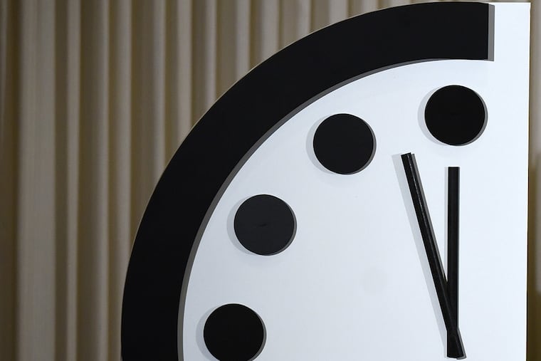 The Doomsday Clock at 2 minutes to midnight in 2019.