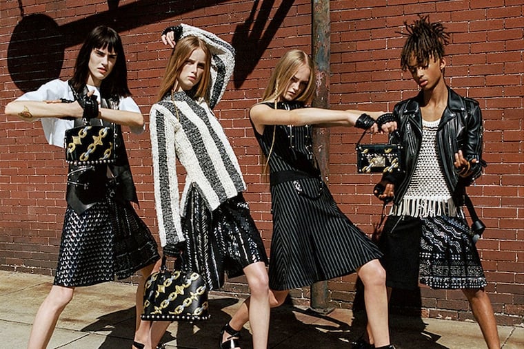 In a Louis Vuitton women's wear ad is Jaden (right), son of Will and Jada Pinkett Smith. How many women have boys' hipless, bustless bodies?