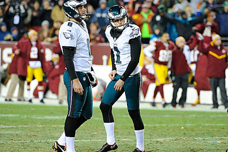 Eagles kicker Cody Parkey and punter Donnie Jones. (Brad Mills/USA Today Sports)