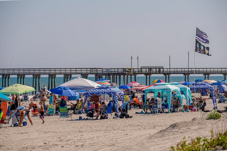 The beach scene in Avalon last August.