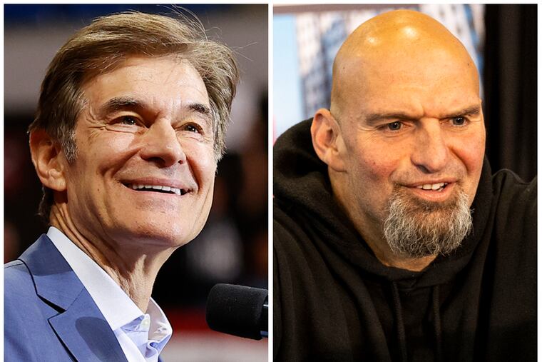 Pennsylvania Republican U.S. candidate Mehmet Oz (left) and Democratic candidate John Fetterman.