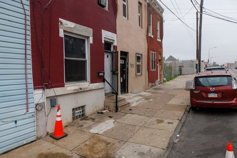 The scene on North Fifth Street above Glenwood Avenue, where the shooting happened on Friday.