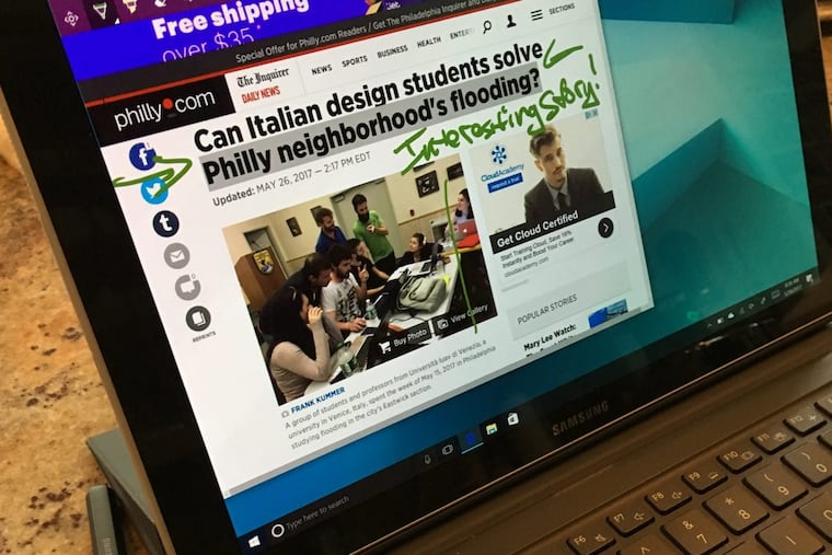 A "two-in-one" Samsung Galaxy Book lets you write notes on the screen (with the S Pen) then send the editorially improved content along to friends and colleagues.