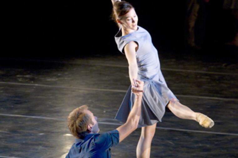 Adam Hundt and Laura H. Otto of BalletX perform "Jackson Sounds"
at the Wilma Theater with Jackson students in the audience. (Ed Hille / Staff Photographer)