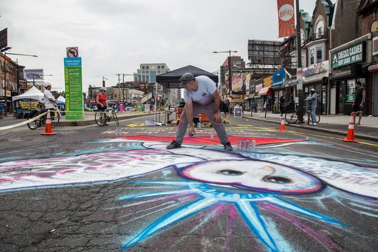 Muralist Nathaniel Lee will create a live work of art at this Saturday's free block party at the Barnes Foundation.