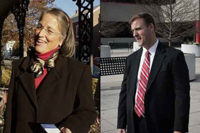 File photos from 2006, the last election in which Barbara McIlvaine Smith (left) and Shannon Royer (right) challenged each other for a seat in the Pa. state house. (Linda Johnson and Laurence Kesterson / Inquirer)