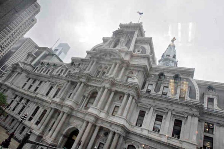 A view of City Hall from the third floor of a store on South Broad Street. With 14.5 acres of floor space, it's the nation's largest municipal structure.