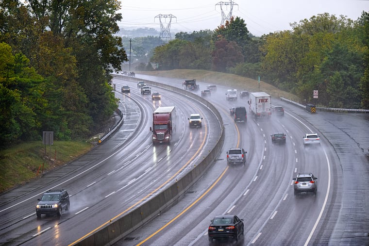 Vehicles travels on the PA Turnpike on Thursday, Sept. 26, 2024, seen from the Flint Hill Road Bridge south of Bridgeport, PA. The Pennsylvania Turnpike must continue to raise tolls every year through 2057, the enduring bill from Harrisburg's audacious plan to pour billions into the state's chronically underfunded public transportation systems.