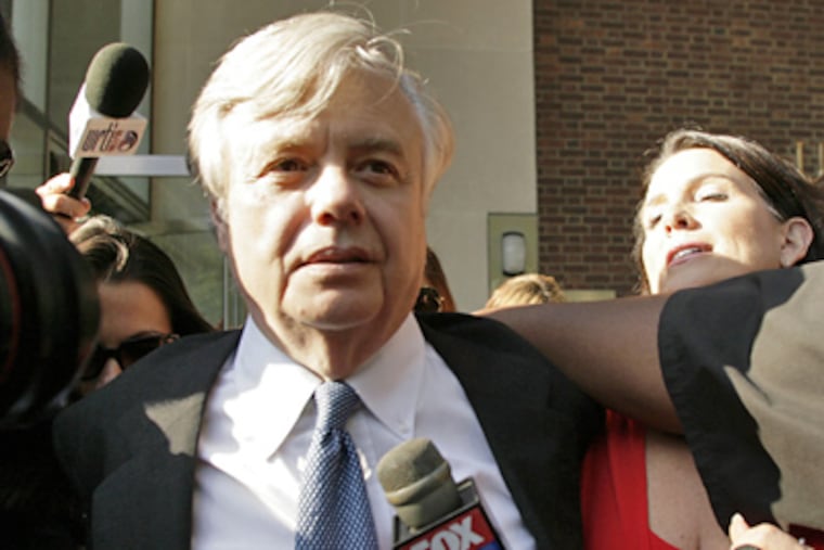 Former State Sen. Vincent Fumo leaves the U.S. District Courthouse today after receiving a 55-month sentence on a federal corruption conviction. (Yong Kim / Staff Photographer)