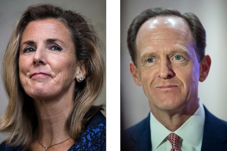 U.S. Senate hopeful Democrat Katie McGinty and Republican Sen. Pat Toomey, R-Pa.