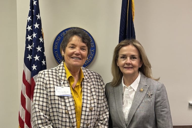 Betty Long, founder and CEO of Guardian Nurses (left), and U.S. Rep Madeleine Dean, a Pennsylvania Democrat.