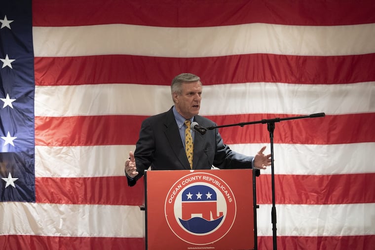 GOP Chairman George Gilmore announces that the race is too close and that U.S. Rep. Tom MacArthur, was not going to make a statement tonight at the Toms River Days Hotel in Toms River, N.J. Tuesday, November, 6, 2018.