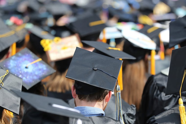 Graduates at the University of Toledo commencement ceremony in 2018.