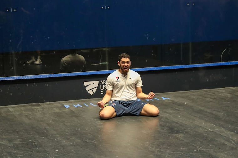 Salman Khalil immediately after his team championship-winning match.