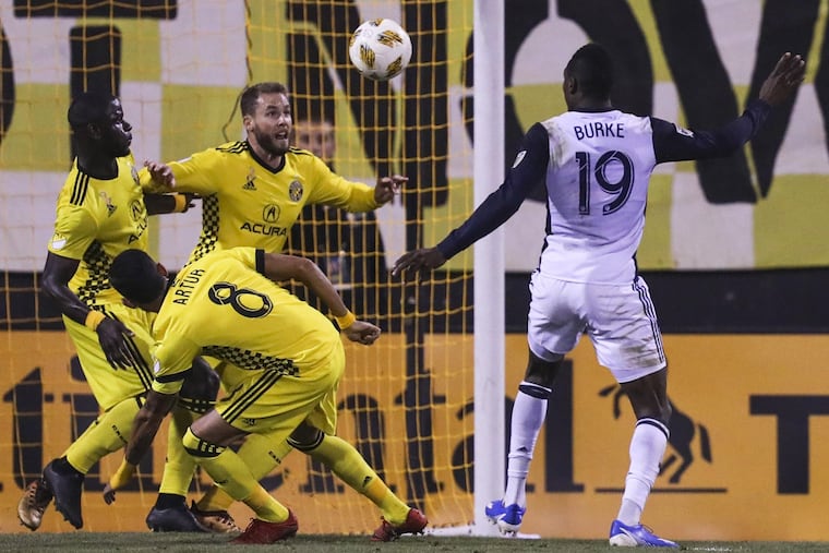 Cory Burke and the Union are in fifth place in Major League Soccer's Eastern Conference, a point behind the Columbus Crew.