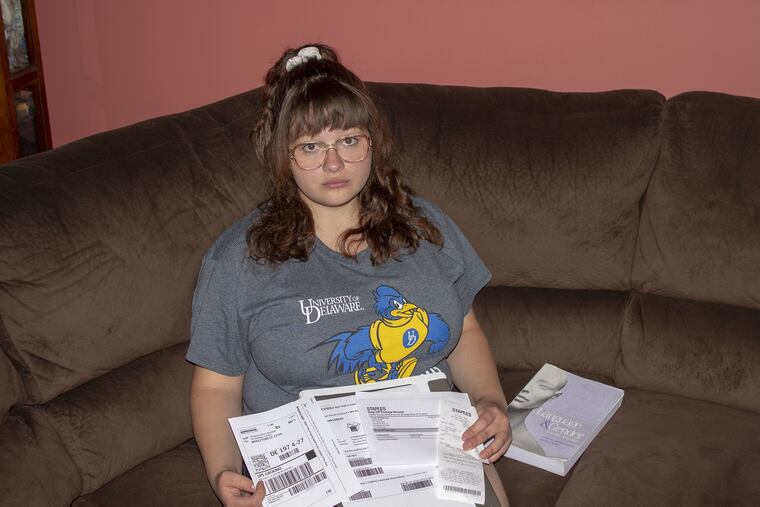 Amelia SanFilippo, 19, a freshman at the University of Delaware, was shocked to learn that Amazon withdrew nearly $4,000 from her father's checking account when she was four days late returning a textbook.