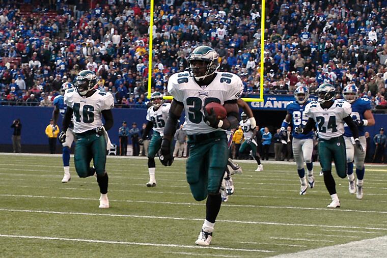 Brian Westbrook, running back a punt for the game-winning touchdown against the Giants on Oct. 19, 2003.