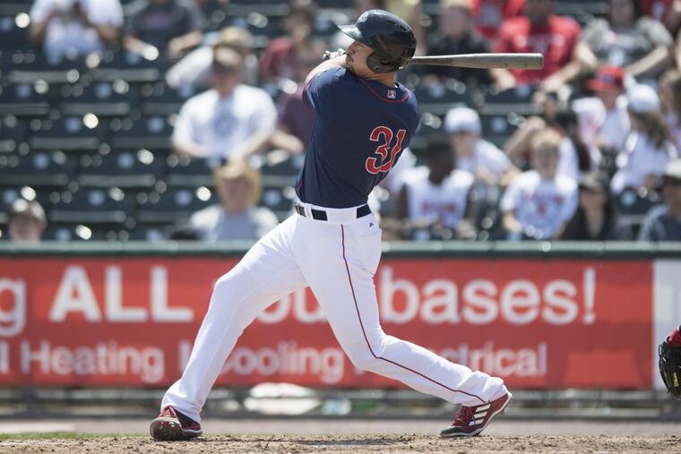 Dylan Cozens went 0 for 4 against the RailRiders on Wednesday.