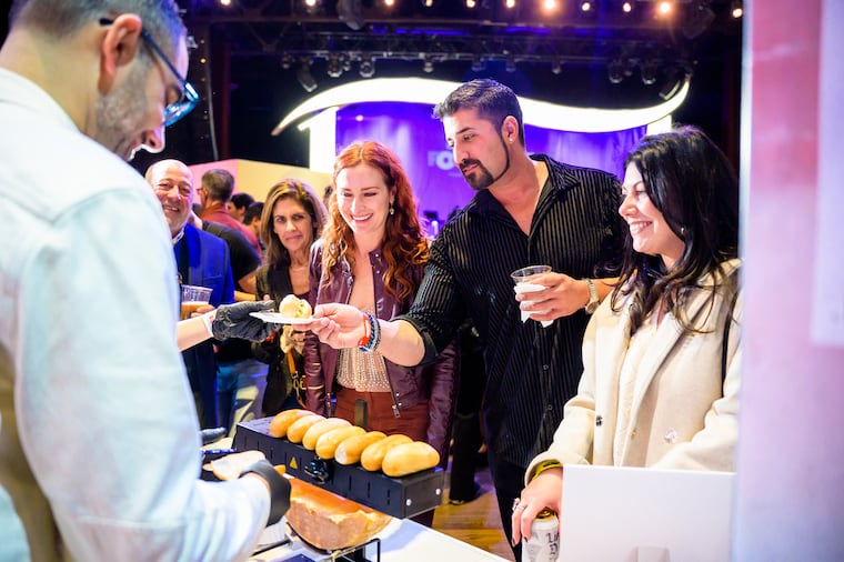 Attendees line up during the inaugural Inquirer Food Festival at the Fillmore in November 2025.