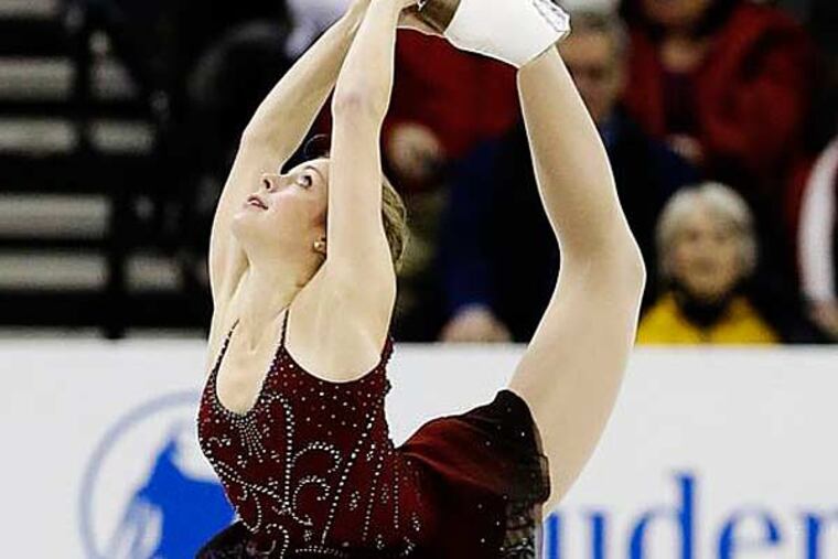 Ashley Wagner competes in the senior ladies short program at the U.S.
figure skating championships in Omaha, Neb., Thursday, Jan. 24, 2013.
(Nati Harnik/AP)