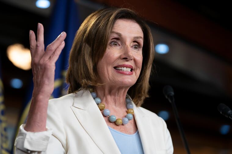 Speaker of the House Nancy Pelosi, D-Calif., holds a news conference on Capitol Hill in Washington, Wednesday, July 17, 2019.