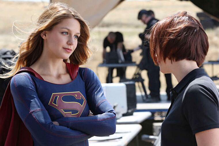 Melissa Benoist and Chyler Leigh in "Supergirl" on CBS.