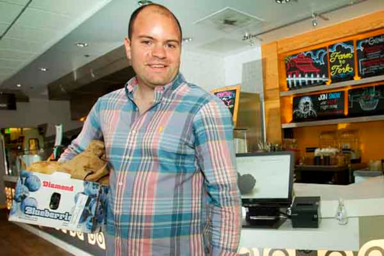 Justin Rosenberg, co-founder of Honeygrow restaurant in Center City Philadelphia at 110 S. 16th St. Photographed Monday morning June 24, 2013. ( ALEJANDRO A. ALVAREZ / STAFF PHOTOGRAPHER )