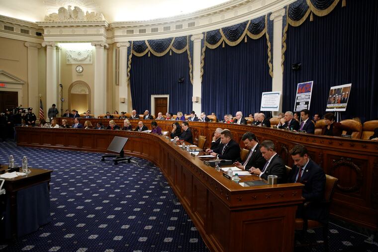 Rep. Jim Sensenbrenner, R-Wis., gives his opening statement during a House Judiciary Committee markup of the articles of impeachment against President Donald Trump.
