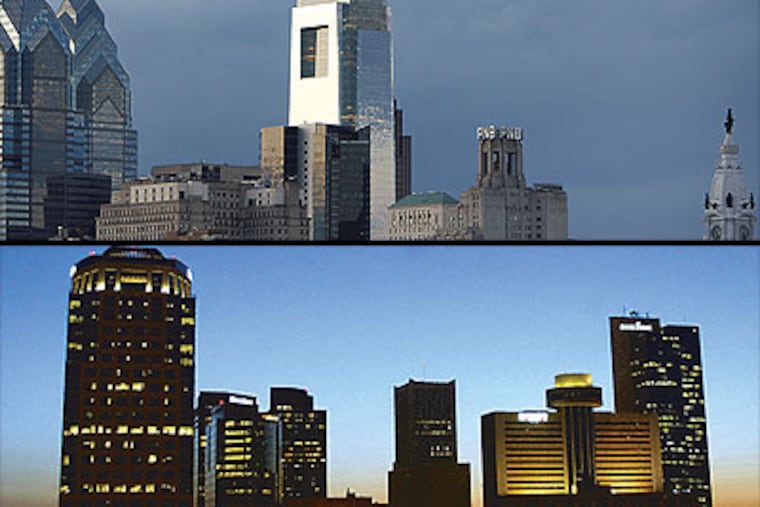 In the 2010 census, not-so-sunny Philadelphia eclipses Arizona. (Photos: Staff Photographer David Maialetti and Arizona Republic)