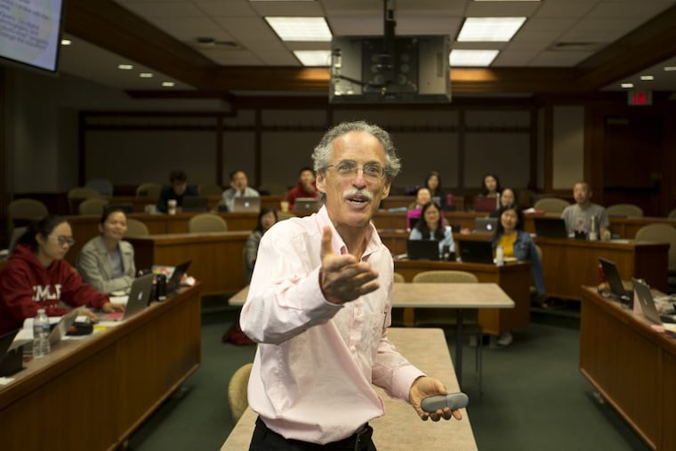 Professor Jules Epstein of Temple University lectures Chinese lawyers and prosecutors in a class about American law.